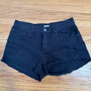 Billabong Black Frayed Jean Shorts